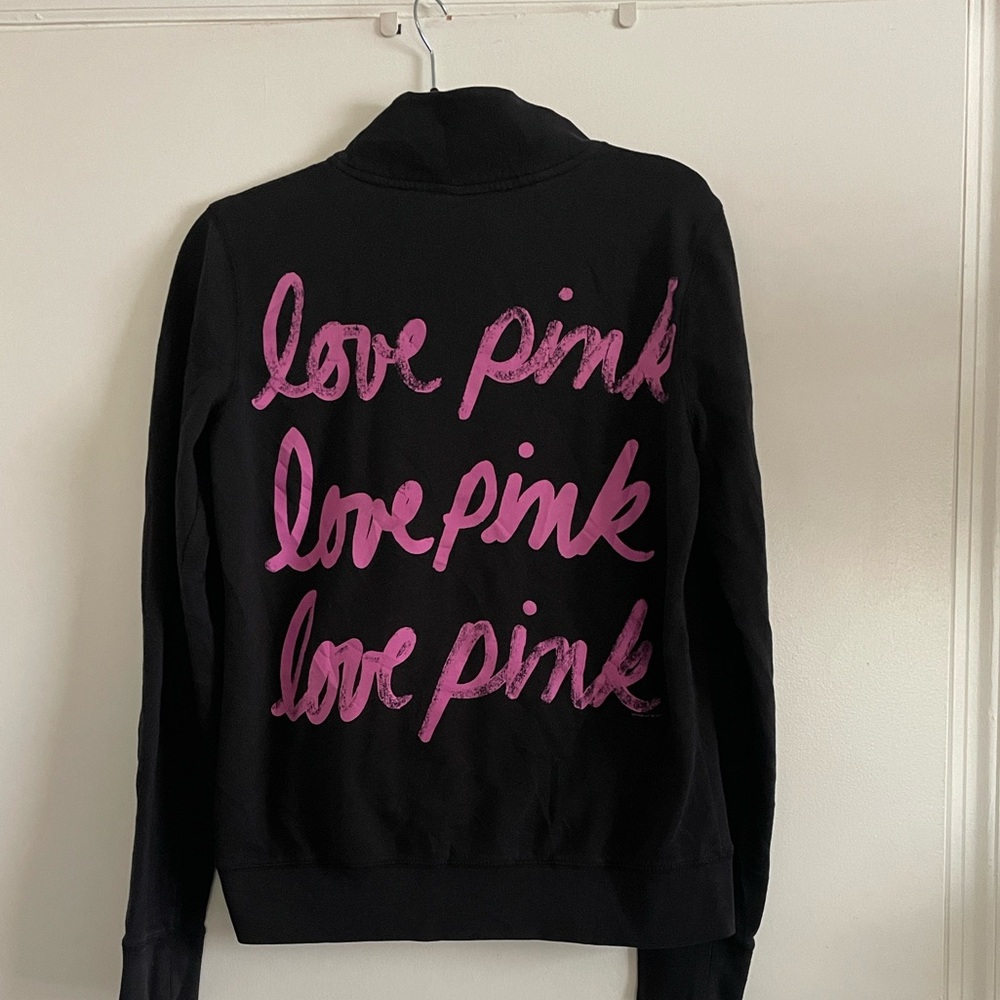 Black Jacket with Pink Script